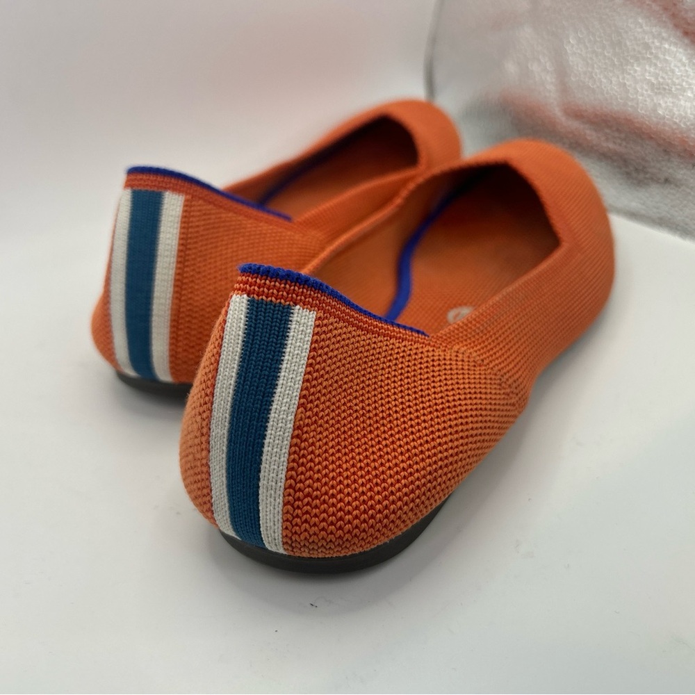 Rothy's Orange Knit Ballet Flats with Blue Trim - Picture 3 of 5
